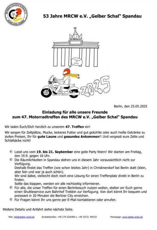 53 Jahre MRCW "Gelber Schal"